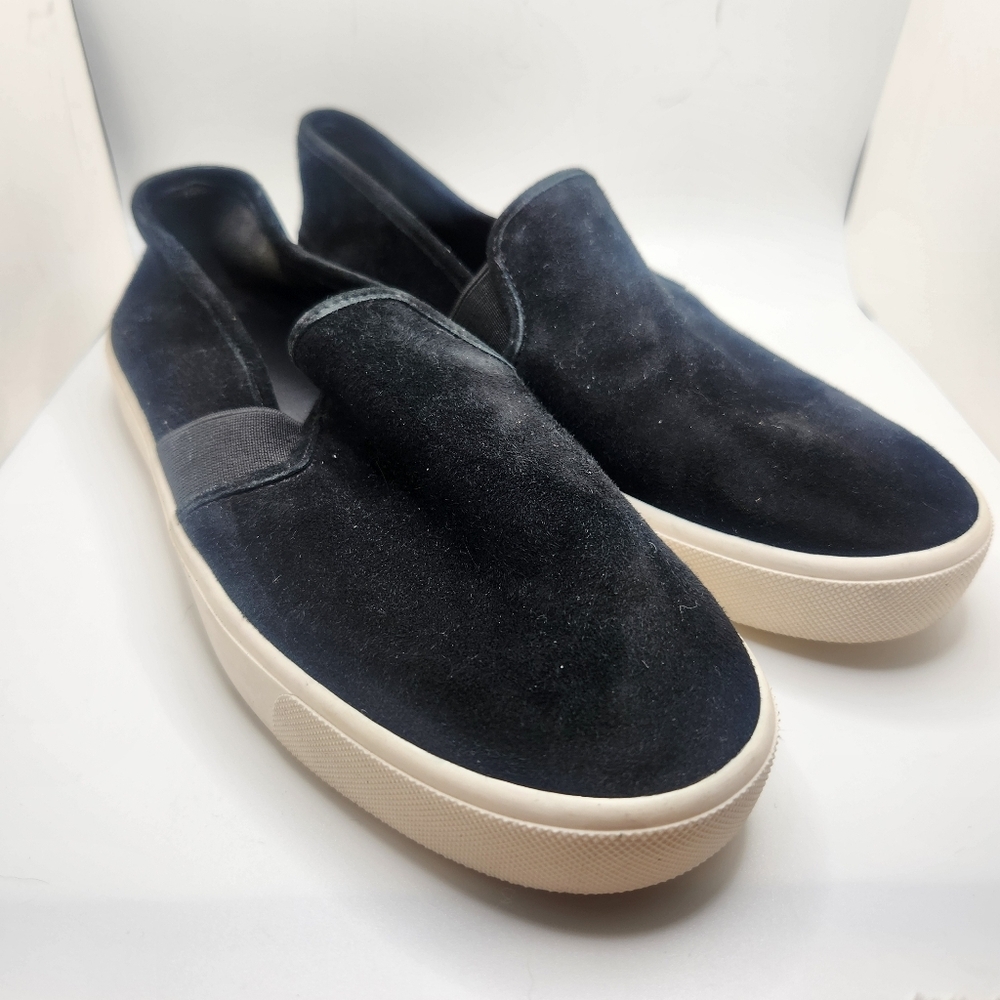 Vince Black Suede Leather Slip On Platform Warren Sneakers Women's Size 9 NWOB